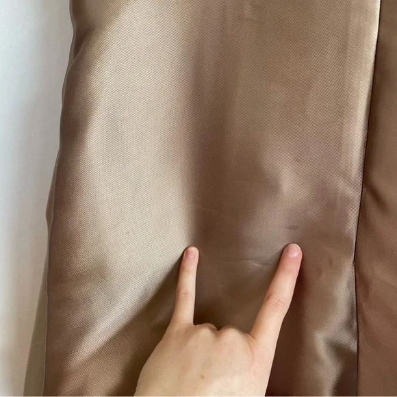 Kay Unger Sophie Jumpsuit Light Gold Dress Black Pants Sleeveless Formal Gown 8 - Picture 11 of 12